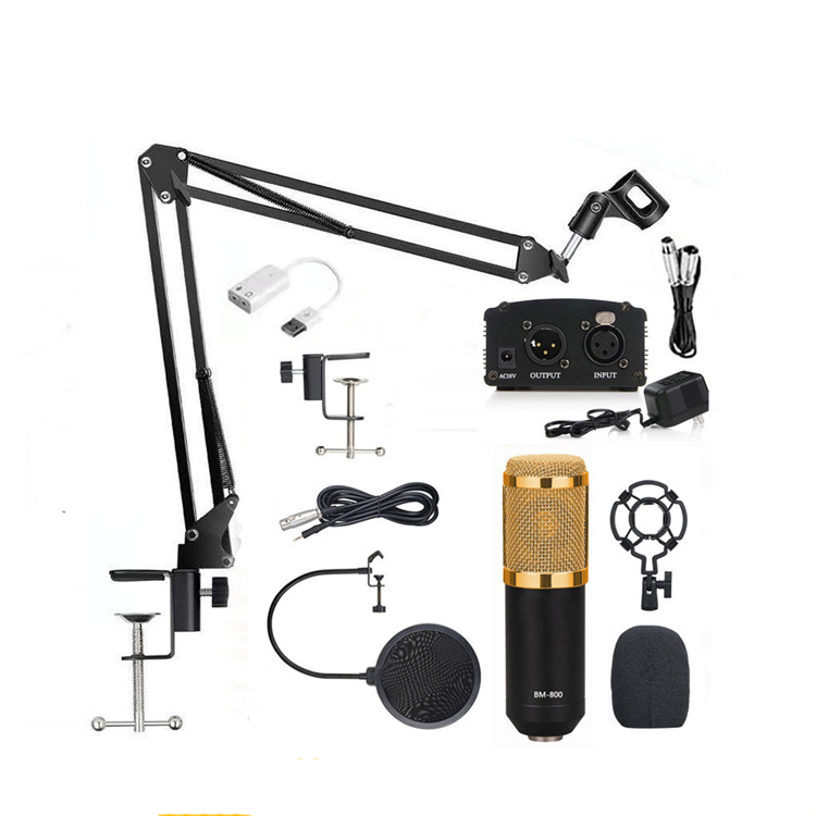 BM-800有线话筒48v电源NB-35支架防喷网套装